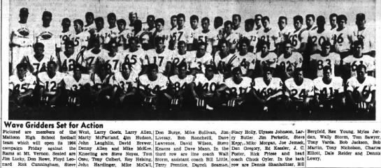The 1964 Mattoon High School team before the opening game